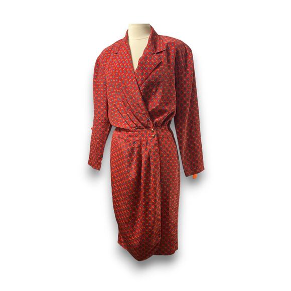 VTG 80's Pat Argenti Collared Dress Size 12 - Picture 9 of 9